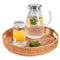 Mofish Round Rattan Tray with Handles, Decorative Round Wicker Tray - Stylish Woven Serving Tray for Home Decoration, Snacks for Coffee Table and Basket Tray for Drinks (30CM)