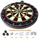 18”x 1.5” Bristle Dartboard Set with 6 Darts, High-Grade Compressed Sisal Darts Board with Removable Number Ring, Regulation Steel Tip Dart Board for Party, Game, Adults