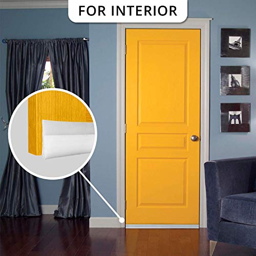 2PACK Door Draft Stopper, Strong Adhesive Door Sweep for Exterior and Interior Doors, Dustproof and Soundproof, 2" W x 39" L (White)