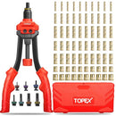 TOPEX 160PCS Heavy Duty Nut Rivet Riveter Rivnut Nutsert Gun Riveting Kit Thread M3-12