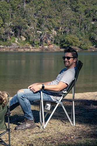 Coleman Swagger Aluminium Sling Chair | Outdoor Camping Chair, Lightweight Aluminium Design, Compactly Folds for Easy Transport, with Shoulder Strap Black/Green