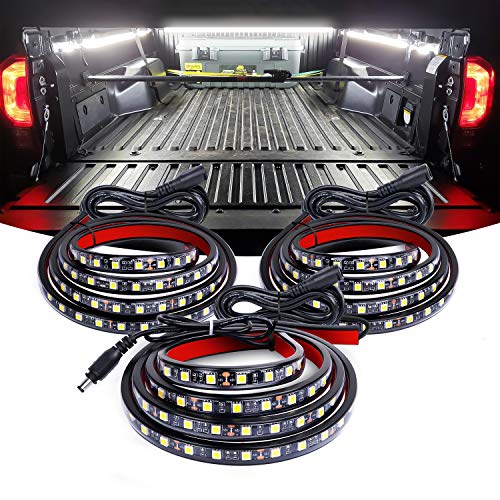 Nilight 3PCS 60 Inch Bed Light Strip 270 LED with On/Off Switch Blade Fuse Splitter Extension Cable for Cargo Pickup Truck SUV RV Boat