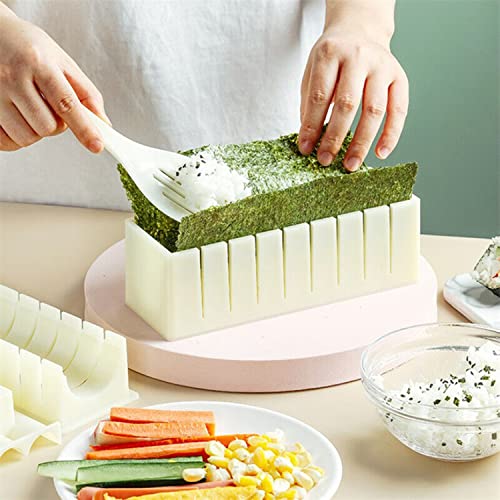 Sushi Kit, 10 pcs Sushi Making Kit, DIY Sushi Maker Rice Roller Mold Set Beginners Homemade Kitchen