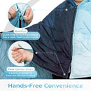 KingCamp Camping Blanket, Ultra Lightweight Stylish Printed Blanket, Puffy Warm Quilt with Snap Button, Portable for Travel, Stadium, Airplane, 69" x 53", Cyan