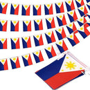 Philippines String Flag Pennant Banner, Small Mini Filipino Philippine Flags Bunting Banner, National Country Decoration for School, Party, Sports Events, Patriotic Festival, 33 Feet 30 Flags