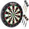 18”x 1.5” Bristle Dartboard Set with 6 Darts, High-Grade Compressed Sisal Darts Board with Removable Number Ring, Regulation Steel Tip Dart Board for Party, Game, Adults