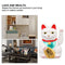 4 Inch Arm Waving Fortune Cat Battery Powered, Hand Waving Welcoming Cat Chinese Lucky Cat Decor for Home Desk Ornament Gift Giving