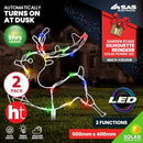 [2PK] Christmas By Sas Multicolour Silhoutte Stake Reindeer Solar Power Led Lights, 16 Lights, Home & Garden Decor - 1.9m