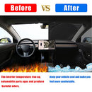 Sunshade Designed for Tesla Model Y Exclusively, Front Windshield, Double Layer Light Blocking Fabric, Foldable Sun Shade with a Storage Bag, Accessories for Tesla Model Y (for Model Y)