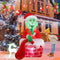 6FT Christmas Inflatable Outdoor Decorations Green Big Monster with Built-in LED Lights Blow up Yard Decoration for Xmas Halloween Holiday Party