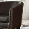 Rosevera Duilio Club Style Barrel Armchair for Living Room Faux Leather Accent Chair, Chocolate Brown