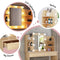 Luxsuite Dressing Table with Stool & Led Light Mirrored Makeup Table Lighting Vanity Table Set with 2 Drawers Bedroom Furniture Oak