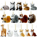 15 Pieces Plush Animal Ornaments Woodland Faux Fur Animal Hanging Ornament Simulation Forest Furry Animal Fall Thanksgiving Christmas Tree Ornaments for Home Backpack Party Holiday Decoration