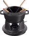 STAUB Fondue Set of 4 Forks, Cast Iron, 16 cm, 1.1 L, Suitable for Cheese, Chocolate and Meat Fondue, Black