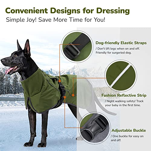 Zeaxuie Double-Layer Winter Dog Jackets, Dog Coats for Large Dogs Winter, Snowproof & Windproof Dog Sweater Coat for Medium, Large, Extra Large Dogs-L
