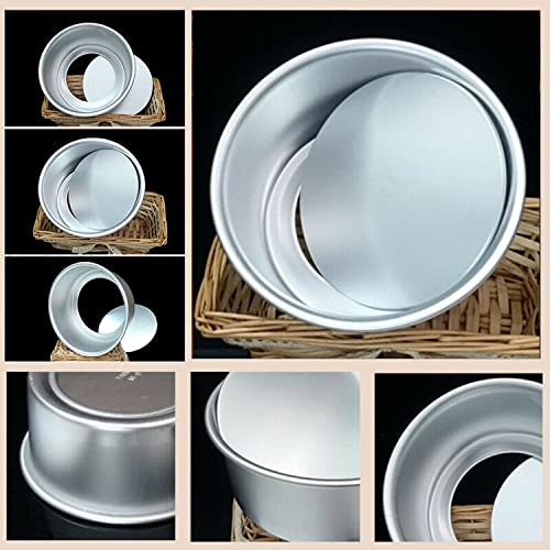 5/6/8'' Cake Mold Round DIY Cakes Pastry Baking Tin Pan Reusable Cheesecake Pan with Removable Bottom, Chiffon Cake Mold Anodized Aluminum Baking Pan (5 inch)