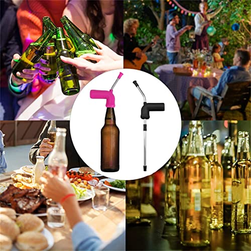 2 Pcs Beer Snorkel, Beer Bong Funnel Double Snorkel Drinking Beer Bar Tools Festivals Party Dispenser with Cleaning Brush