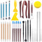 Glarks 28Pcs Carving Modeling Clay Sculpting Tools Set Including Plastic Modeling Tools, Dual-End Dotting Clay Tools, Ball Stylus, Silicone Tip Pens and Sculpture Knives for Embossing Art, Coloring