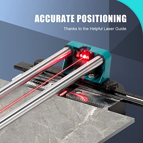 CO-Z Manual Tile Cutter 48 Inch Cutting Length Professional Porcelain Ceramic Floor Tile Cutter Machine Adjustable Laser Guide for Precision Cutting (48 inch)