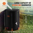 VEVOR Collapsible Rain Barrel, 53 Gallon Large Capacity, PVC Rainwater Collection System with Spigots and Overflow Kit, Portable Water Tank Storage Container for Garden Water Catcher, Black