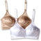 Bali Women's 2-Pack Double Support Wire-Free Bra, White/Nude, 2 Pack 34DD