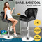 ALFORDSON Bar Stool 4Pcs Adjustable Kitchen Stools Willa Swivel Counter Barstools Black & Grey Dining Chair in 62-84cm Seat Height for Home Bar Dining Room