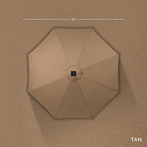 (Tan) - Best Choice Products 3m Deluxe Solar LED Lighted Patio Umbrella w/Tilt Adjustment (Tan)