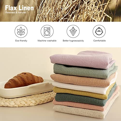 GDWD Pack of 10 Linen Napkins, Natural Cotton 40 x cm, Sustainable Fabric Table Decoration for Kitchen, Dining Table, Dinner, Cafe, Restaurant, Party, Wedding, Birthday (Light Green) (UD0359)