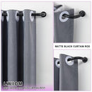 Lwiiom 2 Pack Matte Black Disc Curtain Rods, 28-48 Inches Window Curtain Rod,Adjustable Room Darkening Curtain Rod with Aluminum Finials and Brackets,Wrap Around Design