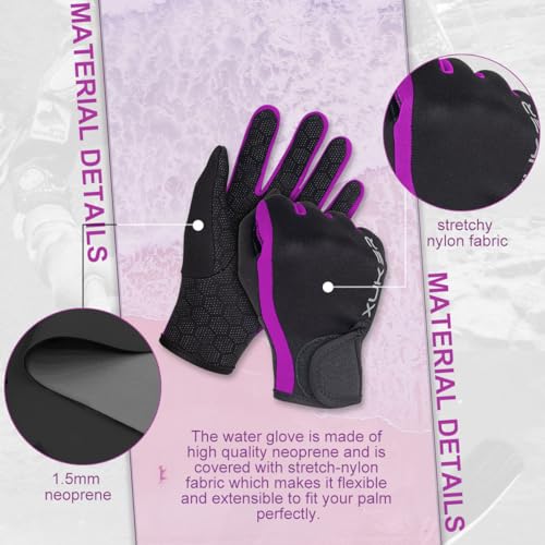 XUKER Neoprene Glove for Women,Wetsuit Gloves 1.5mm & 2mm for Scuba Diving Snorkeling Paddling Surfing Kayaking Canoeing Spearfishing Skiing and Other Water Sports