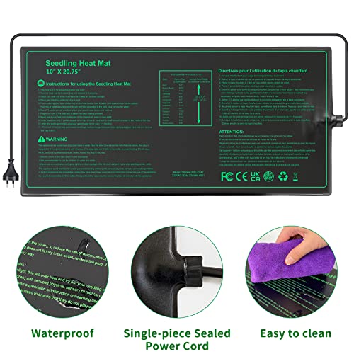 Seedling Heat Mat, Durable Waterproof Seed Germination Heating Mat, Warm Hydroponic Heating Pad 52 x 25cm Australian Plug