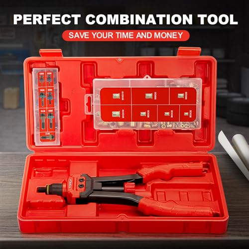 TOPEX 160PCS Heavy Duty Nut Rivet Riveter Rivnut Nutsert Gun Riveting Kit Thread M3-12