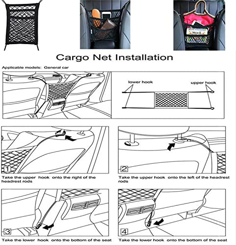 3-Layer Universal Universal Car Seat Mesh Tidy Storage Net Bag Organizer Holder Multi-Pocket