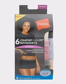 Hanes Women's Comfort Flex Fit Seamless Boyshort Underwear, 6-pack Boy Short Panties, Assorted, Medium US