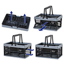 ZHJINGYU crates for storage,20L,plastic baskets for organizing,collapsible shopping basket,foldable crate with Handles,collapsible storage crate,car basket,for Kitchen,Bathroom,Medicine.small,Black