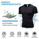 Men's Compression Shirts Short Sleeve Workout Gym T-Shirt Running Tops Cool Dry Sports Base Layer Athletic Undershirts, 3pcs