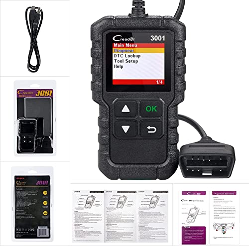 LAUNCH Creader 3001 OBD2 Scanner, Engine Fault Code Reader Mode 6 CAN Diagnostic Scan Tool for All OBDII Protocol Cars Since 1996, Lifetime Free Update