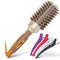 Fagaci Round Brush for Blow Drying with Natural Boar Bristle, Round Brush | Nano Technology Ceramic + Ionic for Hair Styling, Drying, Healthy Hair and Add Volume | Hair Brush + 4 Styling Clips