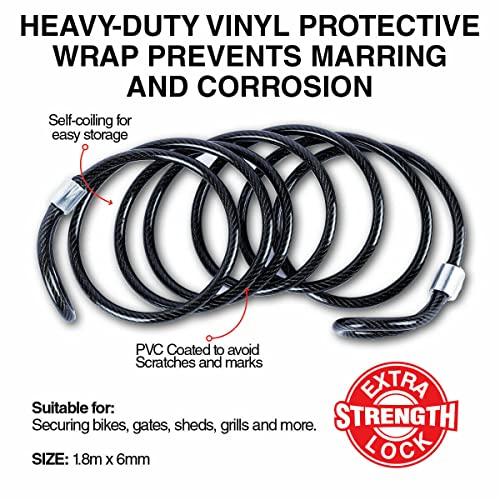 [2PCE] Handy Hardware Steel Security Cable, Heavy-Duty Theft Protection for Valuables and Equipment