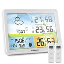 Kalawen Weather Station for Home with 2 Wireless Outdoor Sensor Digital Colour Weather Station Indoor Outdoor with Temperature Humidity Atomic Clock Forecast Station and Calendar