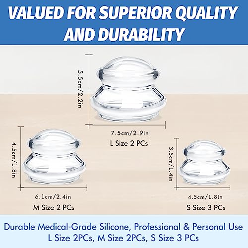ELERA Silicone Cupping Theraphy Set, Professionally Chinese Massage Cups for Cupping Therapy and Cellulite Reduction (7 Cups)