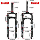 Gaderth Bike Suspension Fork, 20 inch Fat Bike Straight Front Fork, 4.0" Tire 135mm Air Double Shoulder Bicycle Front Fork, Snow Beach Shock Absorber Mountain Bike MTB Fork 20 inches