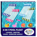 【4 Pack】 Inflatable Swimming Pool Float for Adult , 4-in-1 Multi-Purpose Pool Hammock(Hammock,Saddle,Drifter,Lounge Chair),Summer Pool Chair,Portable Water Hammock Lounge(Navy+Pink+Blue+Green)