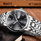 LIGE Watch for Men Fashion Elegant Analog Quartz Watch for Male Casual Waterproof Silver Stainless Steel Calendar Luxury Business Gents Dress Wristwatch Black Round Dial