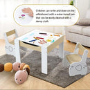 Kidbot Kids Table and 2 Chairs Set Childrens Desk with Storage Wooden Toddler Furniture Activity Centre for Drawing Study Reading