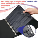 10 Sheets Stamp Pages Collector Stamp Album Page Stamp Pages for Stamp Album Binder with Standard 9 Hole Binder Sleeves for Stamp Collectors(4/5/6/7 Rows)