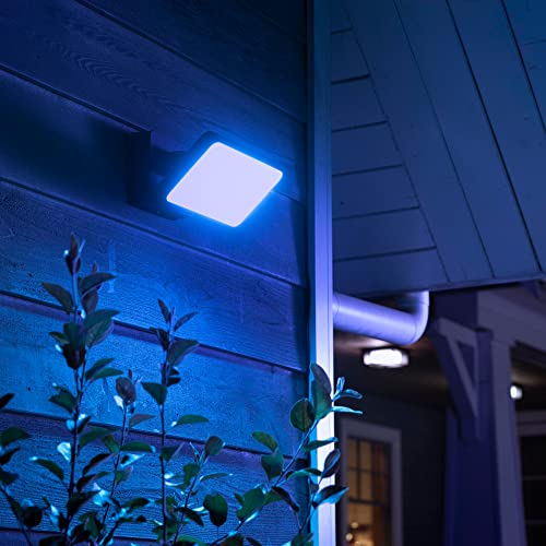 Philips Hue White and Colour Ambiance LED Discover Black Garden FloodLight Compatible with Alexa