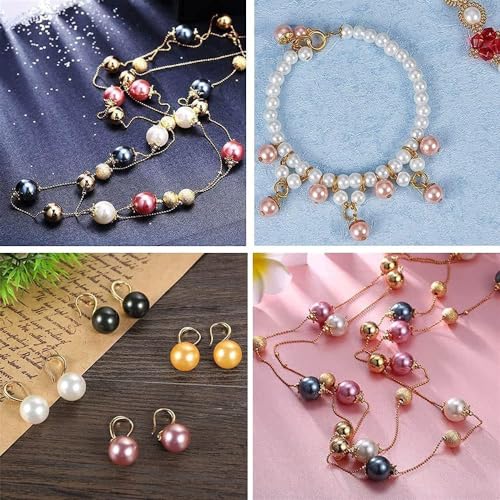 1960Pcs Pearl Beads, BetterJonny 28 Colors Round Pearl Beads with Holes 6mm Colorful Loose Spacer Beads for Jewelry Bracelet Necklace Earrings Making and DIY Craft