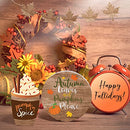 10 Pieces Fall Tiered Tray Decor Rustic Farmhouse Tray Decor Pumpkin Wooden Signs Turkey Table Centerpieces Fall Wood Bead Garland Fall Harvest Wood Blocks for Thanksgiving Home Wall Door (Turkey)