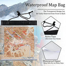 SANNIX Waterproof Map Case Transparent Map Cover with Clear Window and Neck Strap PVC Camping Map Case for Hiking (31x28cm) with Carabiner and Whistle, Transparent, 12.20" × 11.02" / 31 × 28 cm, Modern